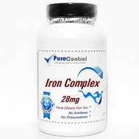 Iron Complex 28mg // 200 Capsules // Pure // by PureControl Supplements