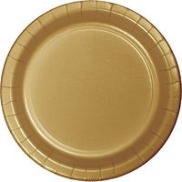 Club Pack of 240 Glittering Gold Disposable Paper Party Banquet Dinner Plates 9"