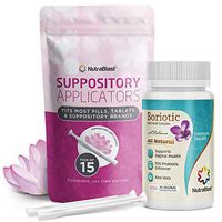 NutraBlast Boric Acid Suppositories 800mg Complex w/FOS Probiotic Enhancer & Aloe Vera w/Vaginal Applicator, 30 Suppositories & 15 Applicators - pH Balance for Women, Feminine Care - Made in USA