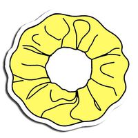 Scrunchie Yellow Sticker Woman Stickers Waterbottle Sticker Tumblr Stickers Laptop Stickers Vinyl Stickers