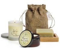 Jensan Organic 4-Piece Bath and Body Aromatherapy Gift Bag Set (Lavender)