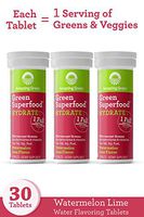 Amazing Grass Effervescent Tablets, Green Superfood Hydration Water Flavoring Tablet, Electrolyte, Vitamins and One Serving of Greens, Watermelon Lime Flavor, 30 Count