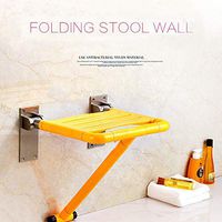 HYJ Shower Chair Wall Mount,Folding Shower Seat,Leg Support Bathroom Wall Mount Bench for Elderly and Disabled.