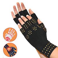 Compression Arthritis Gloves - Magnetic Anti-Arthritis Fingerless Health Therapy Gloves Copper Infused Arthritis Gloves, Compression Therapy, Increases Blood Flow for Women and Men(1 Pair)