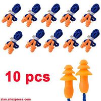 10Pcs Soft Silicone Corded Ear Plugs Swimming ears Protector Reusable Hearing Protection Noise Reduction Earplugs Earmuff sleep