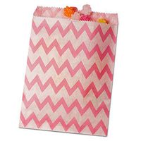 25ea - 8-1/2 X 11 Pink Zig Zag Merchandise Bag-Pkg