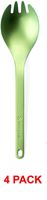 Snow Peak Titanium Spork, Green, SCT-004GR, Japanese Titanium, Ultralight, Compact for Camping, Backpacking, Daily Use, Made in Japan, Lifetime Product Guarantee (4 Pack Anodized Green)