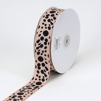 BBCrafts Tan Grosgrain Ribbon Dalmatian Dots 1-1/2 inch 50 Yards