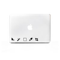 (2X) StickAny Laptop Series Graphic Designer Photoshop Icons Sticker for MacBook Pro, Chromebook, Surface Pro, and More (Black)