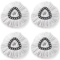 Microfiber Spin Mop Replacement Pads by Easy Greener, with Excellent Adsorption, Easy Cleaning Mop Head for Wet & Dry Use (White, 4 Pack)