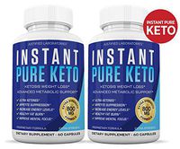 Instant Pure Keto Pills Advanced BHB Boost Ketogenic Supplement Exogenous Ketones Ketosis for Men Women 60 Capsules 2 Bottle