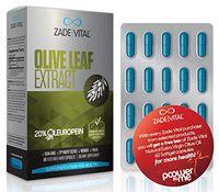 Zade Vital Olive Leaf Extract, Include 20% Oleuropein for Immune System, Heart Health & Antioxidant Support, Dietary Supplement, 60 Veg. Hard Capsules, Non GMO, Kosher, GMP, 1 Month Supply, Free Gift
