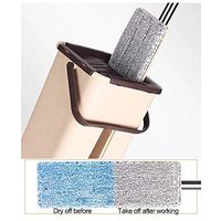 Wotryit Microfiber Mop and Bucket System for Floor Cleaning - Hand-Free Wringing Floor Cleaning Mop - Washable & Reusable Microfiber Mop Clothes/Pads Included - Wet or Dry Usage on Hardwood, Laminate