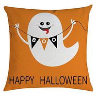 Bosji (17.72" x 17.72") Throw Pillowcase,Halloween Theme Decoration Bat Pumpkin Pillow Case Holiday Home Decor Polyester Printed Zipper Sofa Pillow Covers