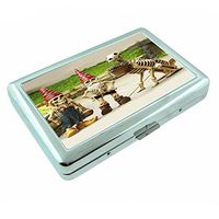 Gnomes Garden Decor S11 Silver Cigarette Case Metal Wallet Id Holder 4" X 2.75" RFID Protection