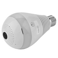 Light Bulb Camera, 360° Full Panoramic View WiFi IP Bulb Camera 1080P WiFi Wireless Security Lamp Camera with Fisheye Lens