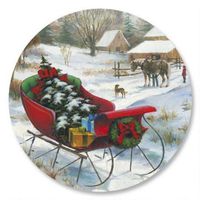 Bringing Home the Tree Christmas Envelope Seals - Set of 144 Self-Adhesive, Flat-Sheet, 1-1/2" Sticker Seals, By Colorful Images