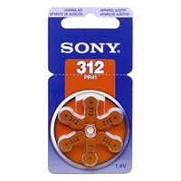 SONY Hearing Aid Batteries Size 312 Zinc Air Made in Germany Genuine (60 Pcs)