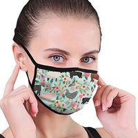 Mouth Cover Earloop Mouth Cover Comfort Polyester Breathable Cover - Farm Animals Cow Sheep Goat Chick Adjustable Elastic Band Windproof Face and Nose Cover, Reusable & Washable