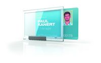 DURABLE PUSHBOX Mono Security Card Holder for One Card, Transparent, Pack of 10 (892219)