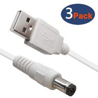 SIOCEN USB to 5v DC Cable, 5.5 x 2.1mm DC to USB Adapter Power Plug Connector Cable,USB to 5v Power Cable USB A Male to DC Power Cable Cord 3 Pack 4ft