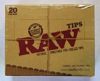 Raw Natural Unrefined Pre-Rolled Filter Tips Full Box Of 20 (21 Per Box)