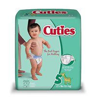 Cuties Premium Baby Diapers, Size 5, Case/108 (4 bags of 27)