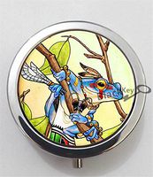 BlackKey Frog 3-Compartment Decorative Pocket Gift Box Case Organizer for Pill, Color 1 -2047