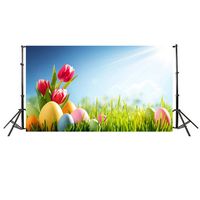 Iusun Easter Day Backdrops For Photography, Easter Day Theme Vinyl Photography Backdrop Custom Photo Background Props (M)