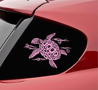 Slap-Art Cute Tribal Turtle Vinyl Decal Sticker (Soft Pink)