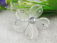 20pcs Shiny The Blending U Pick Organza of Wire Plum Wedding Decorations (White)