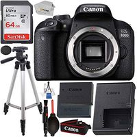 Canon EOS 800D (Rebel T7i): Includes Promotional Spare Battery+ SanDisk Ultra 64GB SDHC Class 10 Card, 50" Tripod, and More