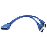 Yootop Dual Male USB 3.0 Type 2 to Male USB 3.0 Motherboard 19Pin Cable