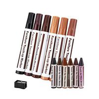 HOUSWEETY Furniture Markers Touch up Repair System - 12Pc Scratch Restore Kit - 6 Felt Tip Wood Markers, 6 Wax Stick Crayons