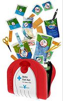 Skrootz First Aid Basic Kit Babies Durable and Sturdy Camper Kit Contains Instant Cold Pack Single-use Thermometer