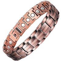 Feraco Elegant 99.99% Pure Copper Bracelet for Men Wide Copper Jewelry, 8.58 Inch Adjustable