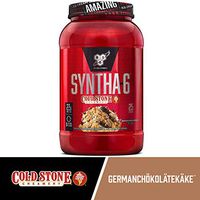 BSN Syntha-6 Whey Protein Powder, Cold Stone Creamery- Germanchökolätekäke Flavor, Micellar Casein, Milk Protein Isolate Powder, 25 Servings