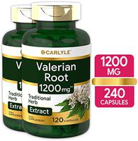 Valerian Root Capsules 1200mg | 240 Pills | Highest Potency Per Capsule | Non-GMO, Gluten Free | Herb Extract Supplement | by Carlyle