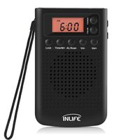 AM/FM Battery Operated Portable Pocket Radio, Small Digital Stereo Radio with Alarm Clock, Snooze Function and 3.5mm Headphone Jack for Walking, Travel