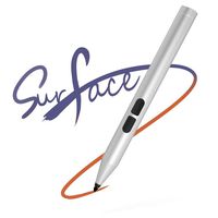Uogic Surface Classroom Pen, Support Palm Rejection, 1500hrs Using Time, 1024 Pressure Points, Streamlined Shape, Aluminum Body, Soft Touch Nibs, Stylus for Surface Pro/GO, Silver