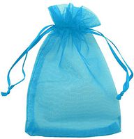 Allgala 100 Count Orangza Gift Party Favor Bags with Drawstring-8x12 Inch-Turquoise-PF53412