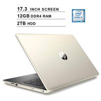 HP 2020 Pavilion Newest 17.3 Inch Laptop, Intel Core i3-8130U up to 3.4GHz, Intel UHD 620, 12GB DDR4 RAM, 2TB HDD, DVD, Webcam, HDMI, WiFi, Bluetooth, Windows 10 Home, Gold