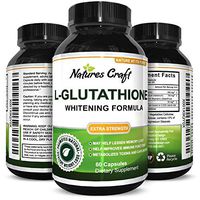 Glutathione Skin Whitening Supplement - Potent Antioxidant with Milk Thistle for Immune System Liver Health Boost Natural Reduced L-Glutathione Anti Aging Detox 650 mg 60 Capsules by Natures Craft