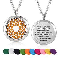 WPFdesign Stainless Steel Sunflower Aroma Therapy Aromatherapy Essential Oil Diffuser Necklace Locket Pendant