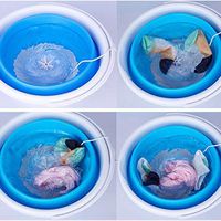 Lironheel Mini Portable Ultrasonic Turbine Washing Machine Foldable Bucket Type USB Laundry Clothes Washer Cleaner for Home Travel