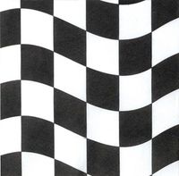 Creative Converting 18 Count Beverage Napkins, Black and White Check (650944)