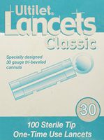 Ultilet Classic Lancets 30 Gauge - Box of 100