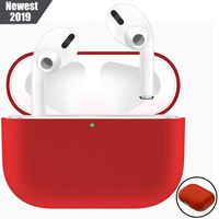FnKer Case Compatible with Airpods Pro Case Premium Silicone Airpod Pro Case Protective Cover for Airpods 3 (Front LED Visible) (Won't Affect Wireless Charging) - Red