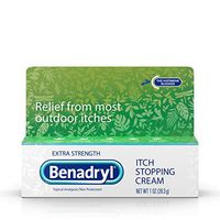 Benadryl Extra Strength Anti-Itch Relief Cream for Most Outdoor Itches, Topical Analgesic, 1 oz