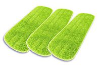 Kitchen + Home Professional 17" Microfiber Wet and Dry Mop Head Refill 3 Pack - Washable Reusable - for Wet, Dry, Scrubbing and Dusting